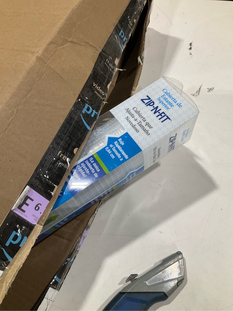 Condition photo showing Good Condition for con-tact brand 04f-cz8s01-06az zip-n-fit premium non-adhesive perforated shelf and drawer liner, 18-inches by 4-feet, ribbed clear 1 roll ribbed clear