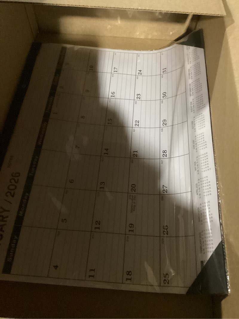Condition photo showing Good Condition for Desk Calendar 2026(January 2026 - June 2027)?2026 Desk Calendar Large 22 x17?2026 Calendar,Classic Black,Large Calendar 2026-2027 with Plastic Cover 2026-2027-JAN-1PCS