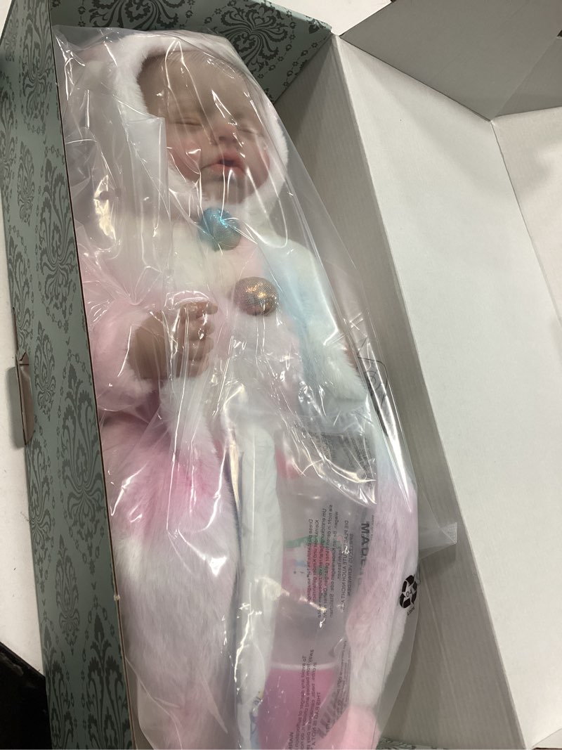 Condition photo showing Good Condition for Reborn Baby Dolls – 20 Inch Real Baby Dolls That Look Real, Full Body Vinyl Girl Doll in Fantasy Horn Outfit with Accessories, Gift for Girls Ages 3+, Pretend Play & Collectors Dreamy Pink