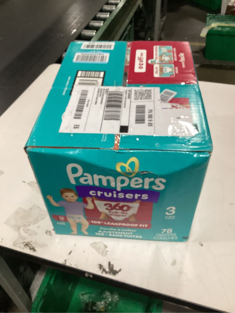 Condition photo showing New/Like New for pampers diapers - cruisers 360 - size 3, 78 count, babyproof up to 100% leakproof pull-on diaper size 3 78