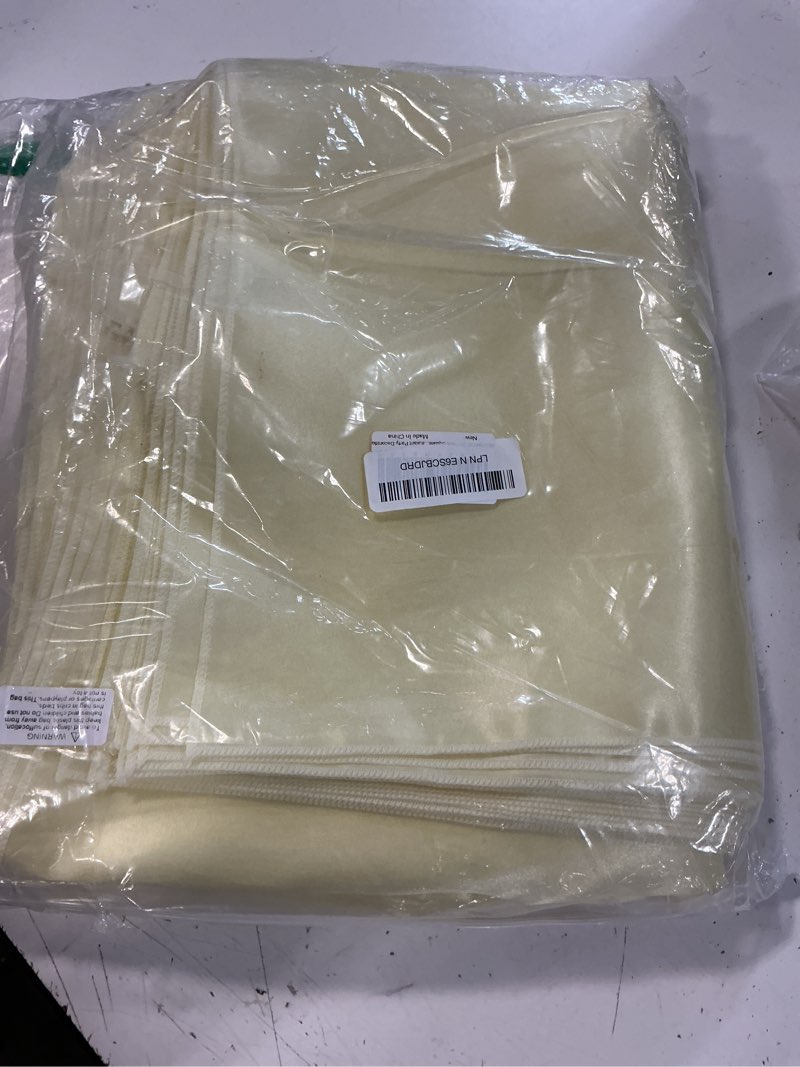 Condition photo showing Good Condition for milvowoc square beige satin napkins 20 x 20 inch, 72 pack | soft silk, smooth decorative, washable & reusable, for weddings dinner restaurant party