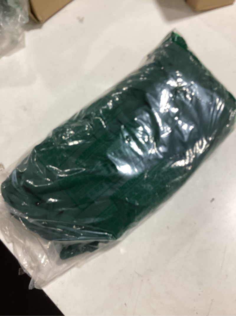 Condition photo showing Good Condition for isolde women's one shoulder mesh ribbon ruched formal maxi dress | built-in bra, cascading tie, mermaid hem, curve-hugging fit, soft lining, stretch fabric for weddings, proms and celebrations large dark green