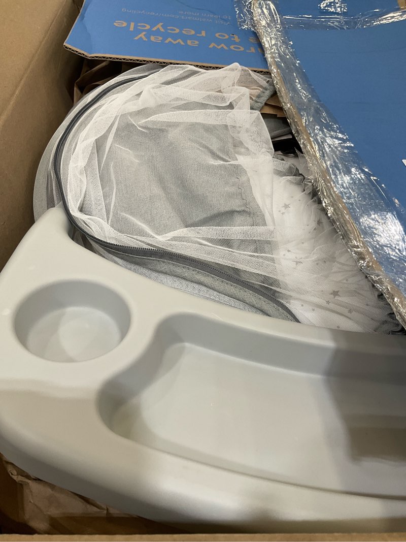 Condition photo showing As Is for 4-in-1 Electric Baby Swing, Electric Baby Bouncer, Dining Chair, Removable Rocker with 16 Preset Melodies, 0-30 Months Max 33 lbs, Grey?No Power Bank Included