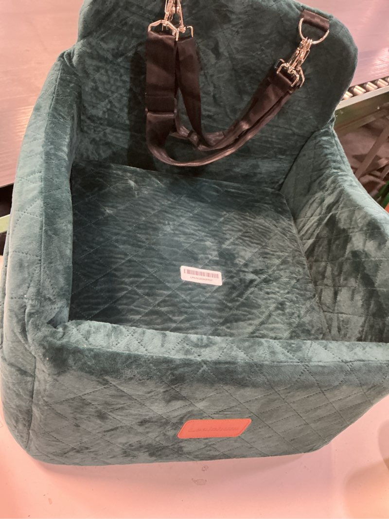 Condition photo showing As Is for Dog Booster Car Seat for Small/Medium Dogs,6in Elevated Cushion,Fully Detachable and Washable,2 Storage Pockets & 3 Straps,Fits in Front/Back Seat,Easy to Install (Green,Medium) Green Medium