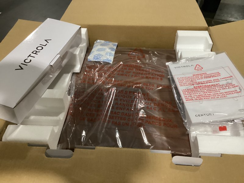 Condition photo showing As Is for Victrola Century 6-in-1 Vinyl Record Player & Music Center – 3-Speed Turntable, CD & Cassette Player