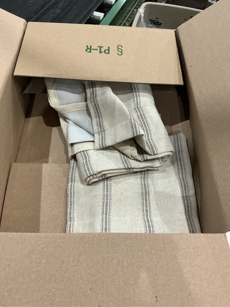 Condition photo showing Good Condition for driftaway farmhouse linen lined valance double layer thermal insulated room darkening blackout window valances 3 inch rod pocket vertical striped kitchen valance for bathroom single 52 x 18 inch gray farmhouse-gray 52\"w x 18\"l (pack of 1)