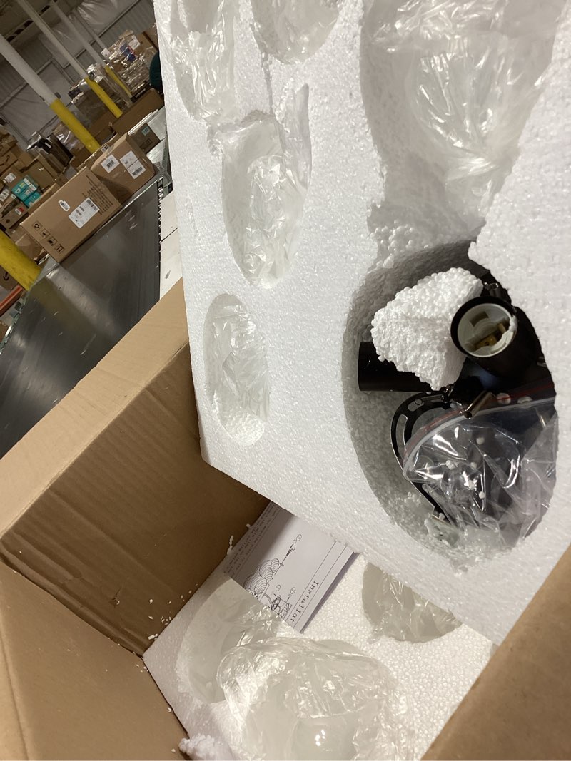 Condition photo showing Good Condition for Semi Flush Mount Ceiling Light,Black Chandeliers for Living Room Modern Clear Swirled Glass Chandelier Dining Room Light Fixtures Over Table 17.72in 13 Globe for Foyer Bedroom Kitchen Island Black 18.5 Swirled