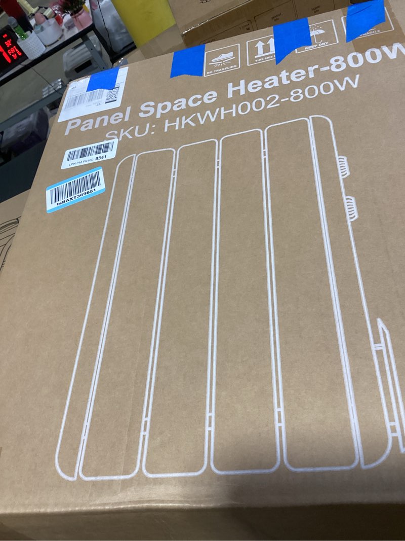 Condition photo showing New/Like New for Electric Wall Heater for Indoor Use 700W Adjusting Thermostat Convection Space Heater Freestanding with Wheels Plug-in Electric Panel Heater Easy Control Knob Switch, Safety Features
