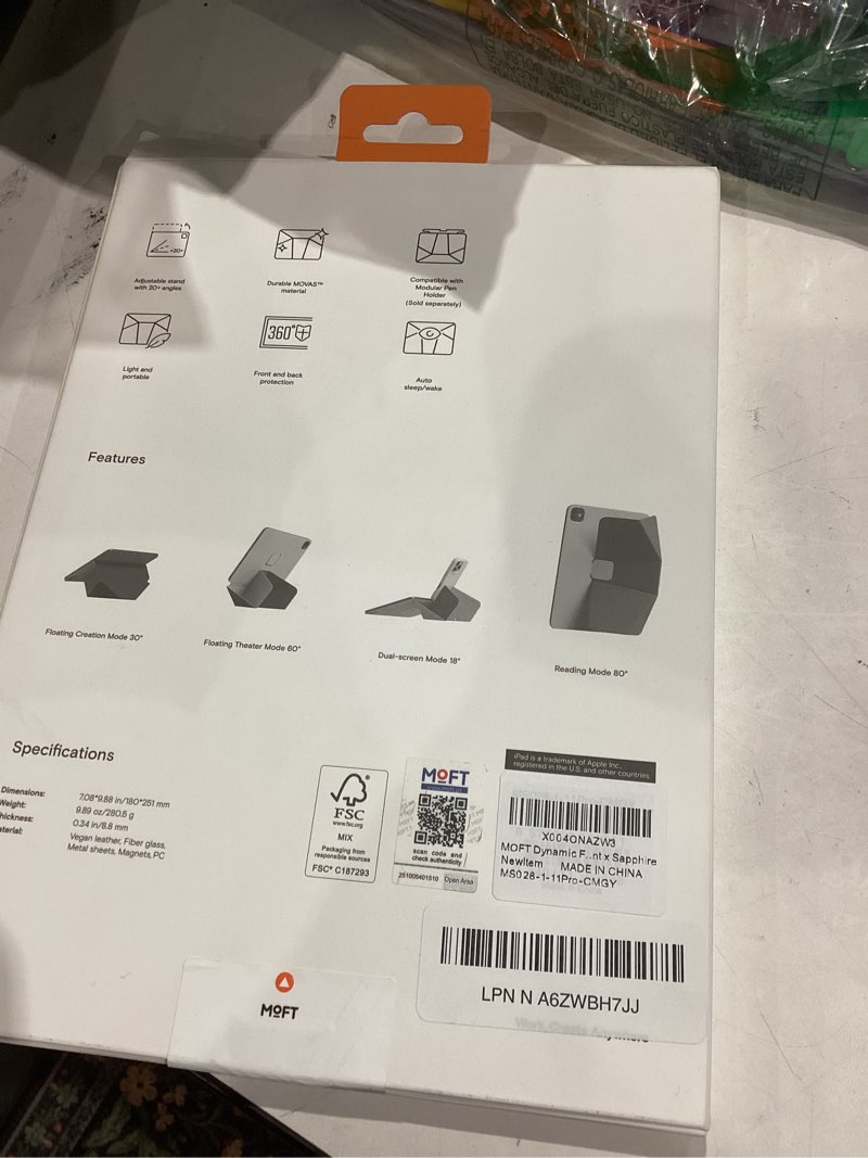 Condition photo showing Good Condition for MOFT Dynamic Folio Case for iPad Pro 11- inch (M5 2025 / M4 2024), Silm Magnetic Stand Case with 20+ Viewing Angles, Auto Wake/Sleep, Ultra Thin, Cement x Sapphire Cement x Sapphire iPad Pro 11" (M5 2025/M4 2024)