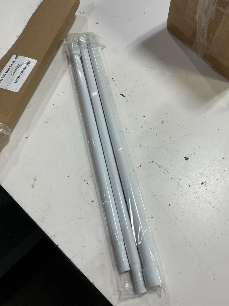 Condition photo showing Good Condition for white spring curtain tension rods adjustable extension rod