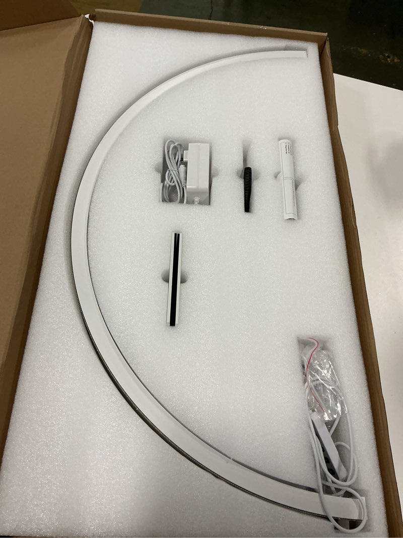 Condition photo showing Good Condition for 29in Half Moon Light for Nail Desk, 2700K-5600K, Tattoo Lighting Lamp, Nail Desk Lamp, Eyelash Light, Salon&Home, White(Crystal Diamond)