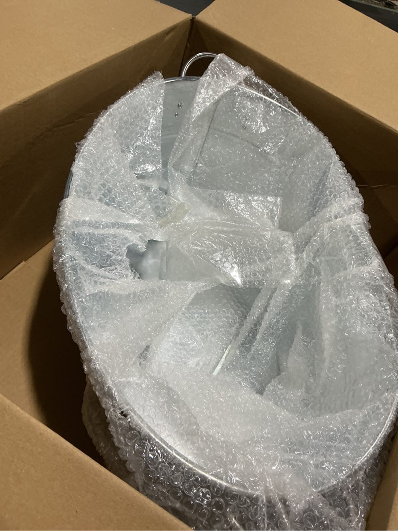 Condition photo showing Good Condition for Light & Pro Multipurpose Galvanized Rustic Farmhouse Caddy - Metal 4 Compartment Storage Bin Caddy With Wooden Handle Perfect For Kitchen Utensils, Picnic, Garden Planter - Hammered - Antique Grey 12x8x5 Antique Grey