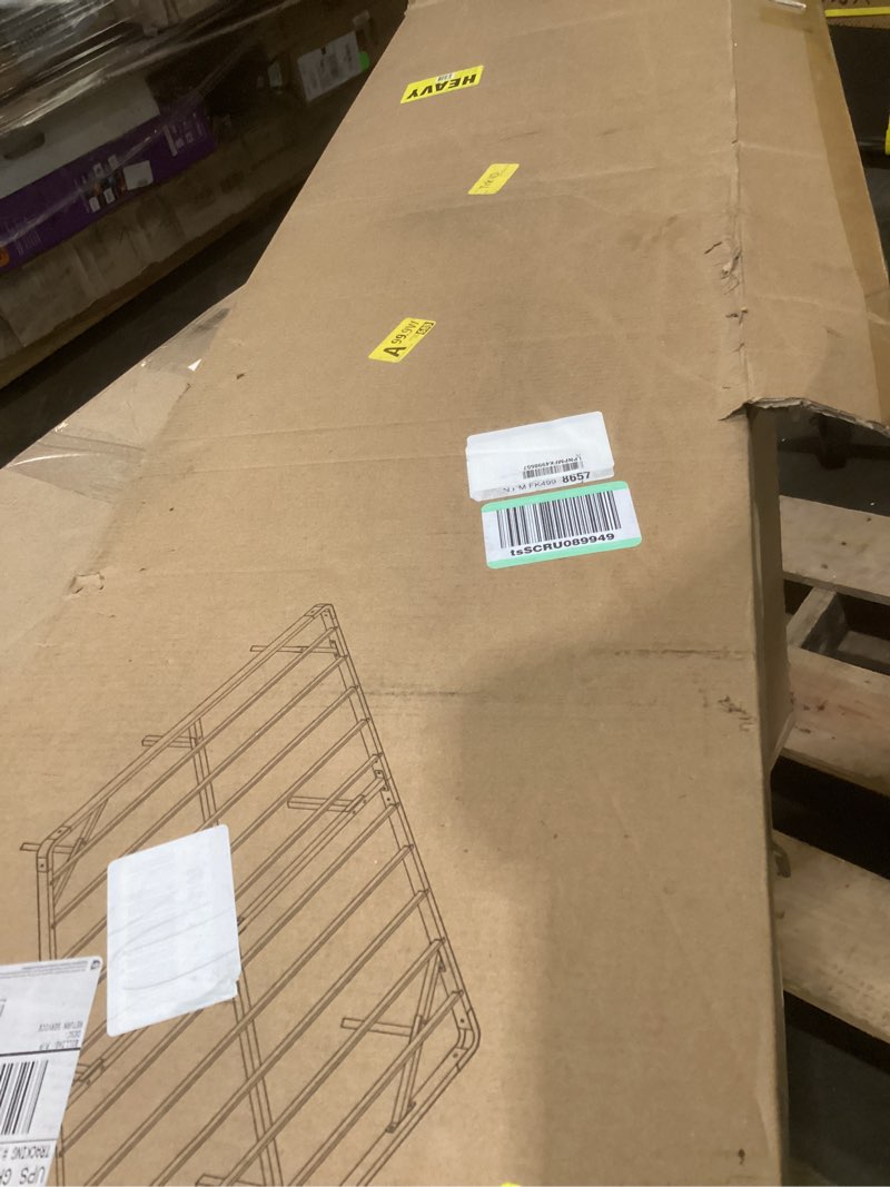 Condition photo showing As Is for Floating Bed Frame full Size with LED Lights and Charging Station, Metal Platform Bed, Easy Assembly No Box Spring Needed