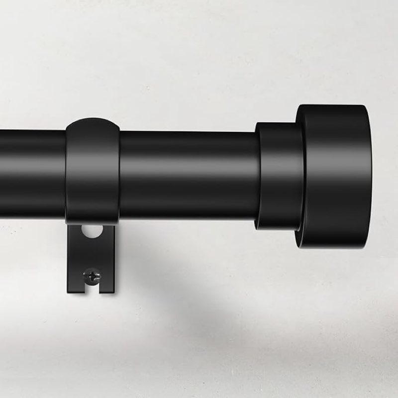  Similar Time Forest Black Curtain Rods for Windows 48 to 84 Inch (4-7 Feet), 1 Inch Diameter Adjustable Heavy Duty Curtain Rod, Modern Style Indoor Outdoor Window Drapery Rods with End Caps, Size 32"- 90"