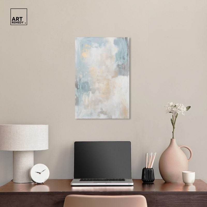 Blue and Beige II Canvas Minimalist Boho by Art Remedy