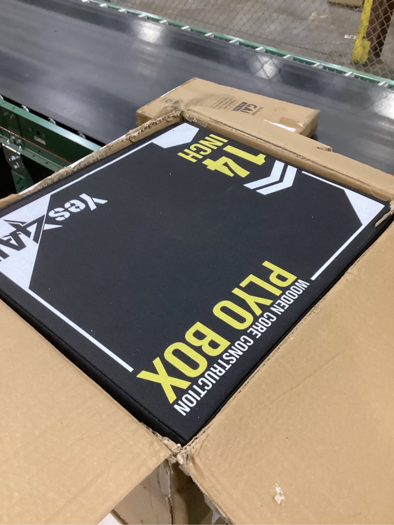 Condition photo showing New/Like New for Yes4All 3-in-1 Soft-Padded Plyo Box With Wooden Core, Non-Slip Multi-Use Cushioned Plyometric Jump Box with Vinyl Cover for Jumping, Conditioning, Strength Training 16" x 14" x 12" A. Black Version