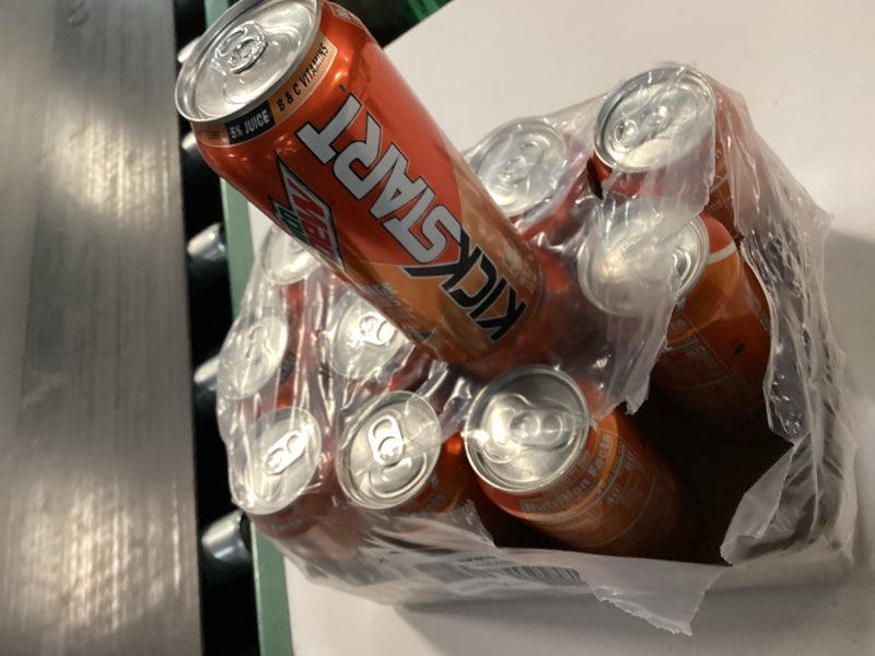 Condition photo showing Good Condition for Mountain Dew Kickstart, Orange Citrus, 92mg Caffeine, Vitamins B & C, 80 Calories, 5% Juice, 16 Fl Oz (Pack of 12) Orange Citrus 16 Fl Oz (Pack of 12)