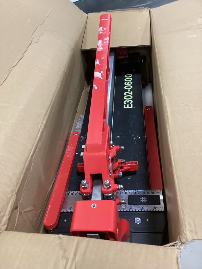 Condition photo showing As Is for SHIJING 24-inch Manual Tile Cutter with Laser Cutting Guide Porcelain Tile Cutter with Split Platen,Double Aluminum Base,Tungsten Carbide Cutting Wheel 24inch