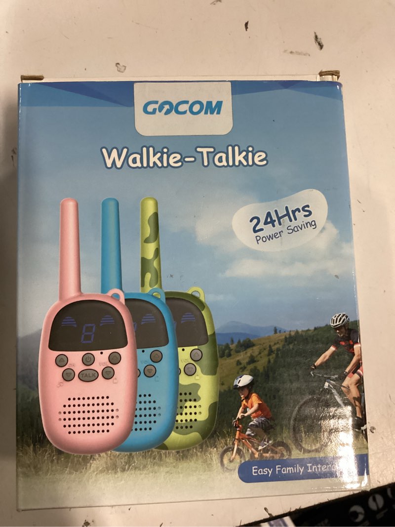 Condition photo showing New/Like New for gocom age 3-12 kids toys handheld child gift walky talky  two-way radio boys & girls toys?brown+green+pink)