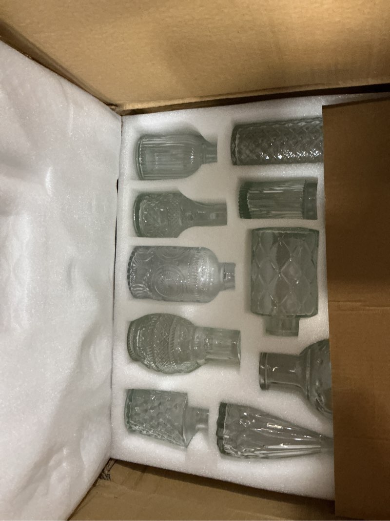 Condition photo showing New/Like New for yabool 72 pcs bud vase set, vases for centerpieces, cute glass bud vases in bulk, small vases for flowers, clear vase set for wedding decorations, home table flower décor clear 72 pcs