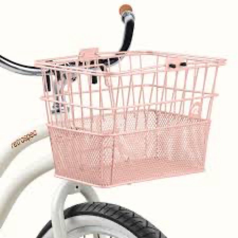 Retrospec Apollo Detachable Front Bike Basket Steel Half-Mesh with Integrated Detachable Hooks and Built-In Handle, Easy Assembly and Portability for Bicycles 