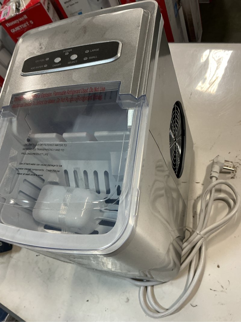 Condition photo showing As Is for Insignia™ - Portable Ice Maker with Auto Shut-Off - Silver