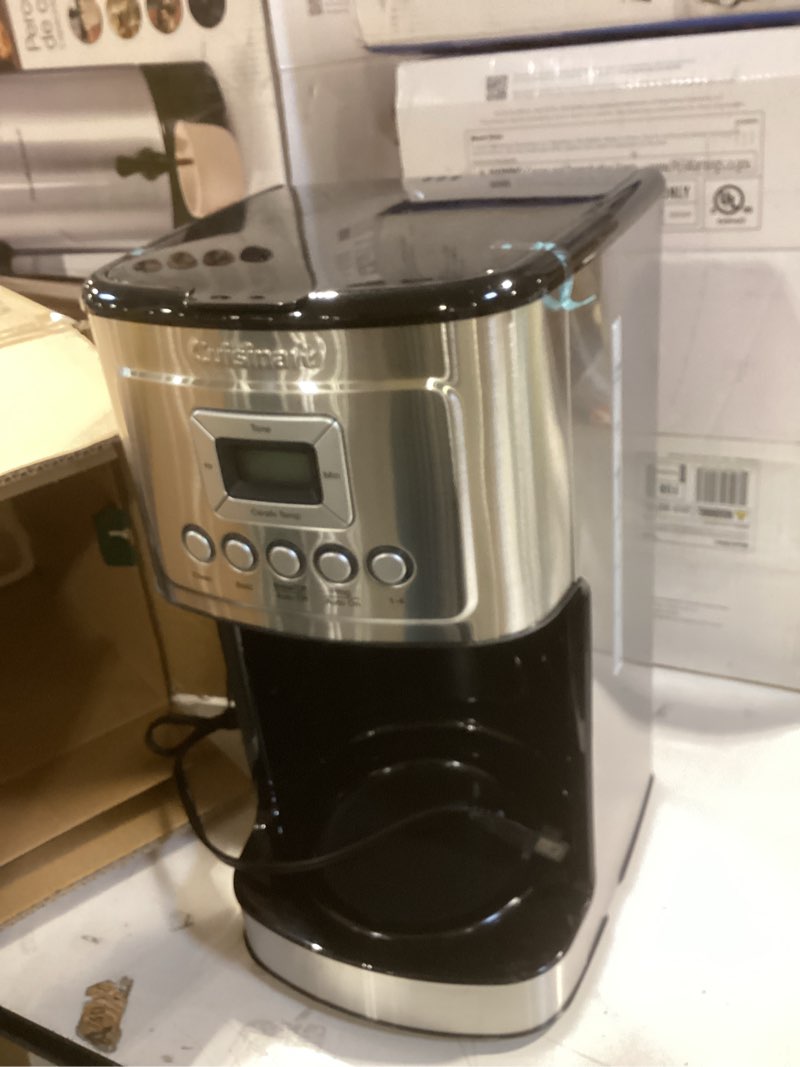 Condition photo showing As Is for Cuisinart 14-Cup Coffee Maker, Programmable PerfecTemp Glass Carafe Coffee Machine with 1-4 Cup Setting, Brew Strength Control and Brew Pause, Stainless Steel, DCC-3200BKSNAS, Black 14-Cup Glass Black/Stainless incomplete 