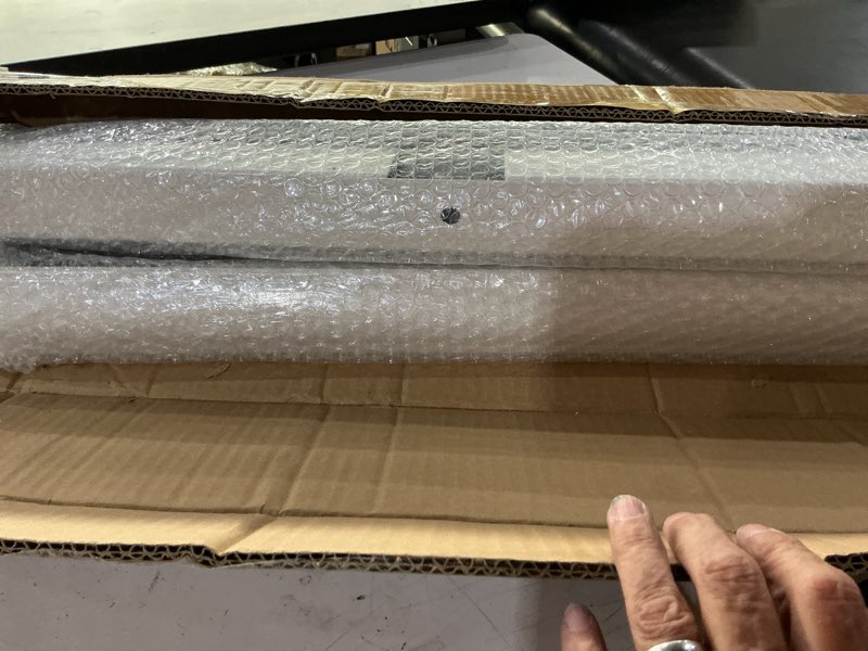Condition photo showing As Is for handrails for outdoor steps,3 step handrail fits 1 to 3 steps mattle wrought iron handrail stair rail?transitional handrail with installation kit,hand rails for outdoor steps 3 ft white
