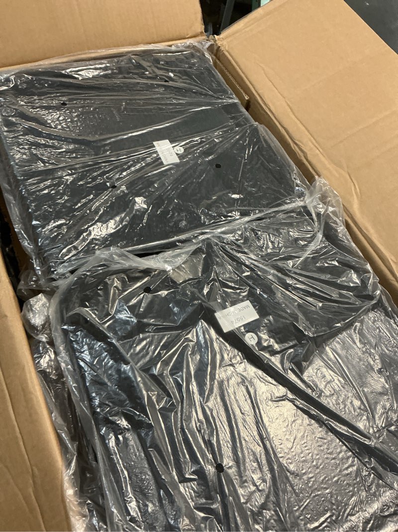 Condition photo showing New/Like New for ((Only chairs set of 4 ))FDW | 5-Piece Dining Table Set | Black | Glass Kitchen Table with 4 Upholstered Chairs and Faux Leather Cushions | Space-Saving and Modern Design | for Dining Room, Easy to Assemble Black Glass