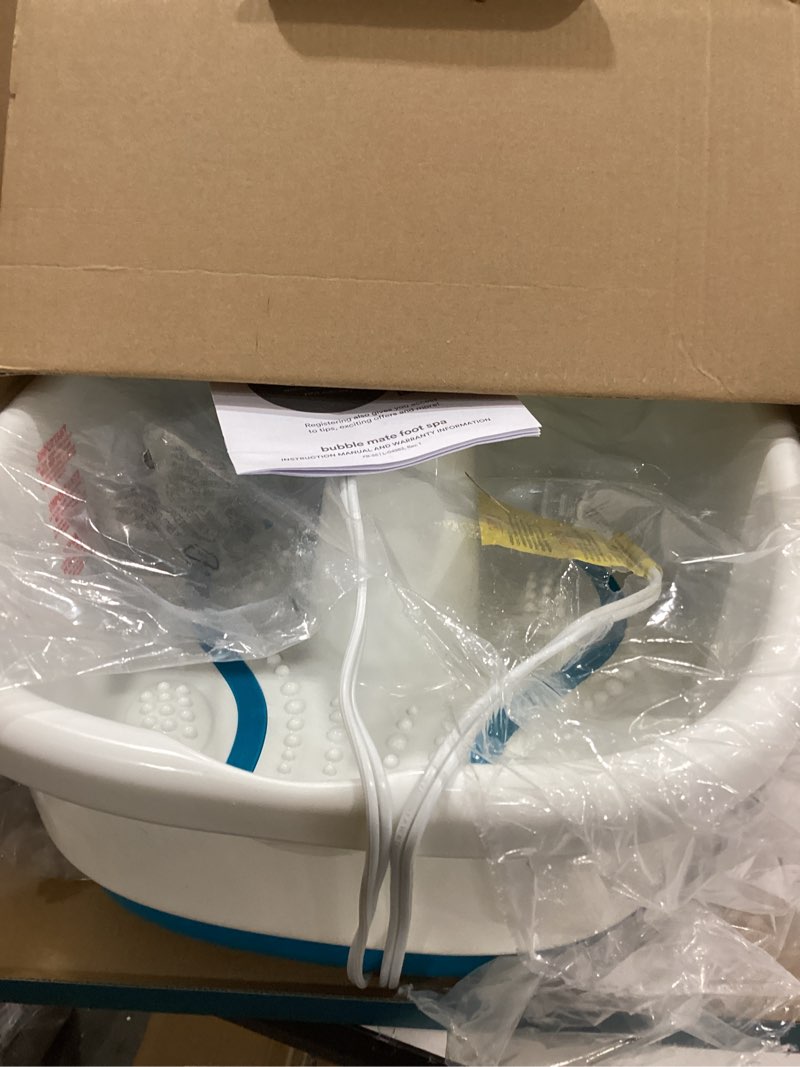 Condition photo showing New/Like New for Homedics Bubble Mate Foot Spa, Toe Touch Controlled Foot Bath with Invigorating Bubbles and Splash Proof, Raised Massage Nodes and Removable Pumice Stone