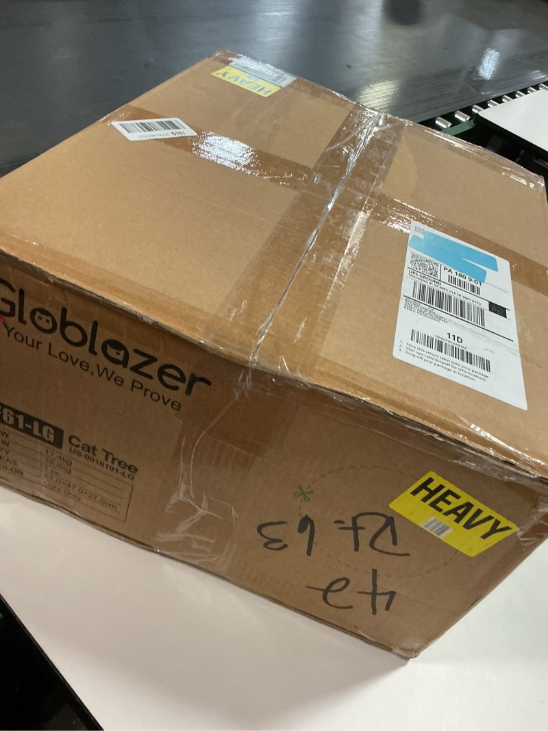Condition photo showing New/Like New for Globlazer Cat Tower for Indoor Cats, Heavy Duty Cat Trees for Large Cats Adult Big Cats Maine Coon Cat Tree Tower with Scratching Post, Extra Large Top Perch, Cat Condos, F61, Light Grey, 61inch 61inch Light Grey