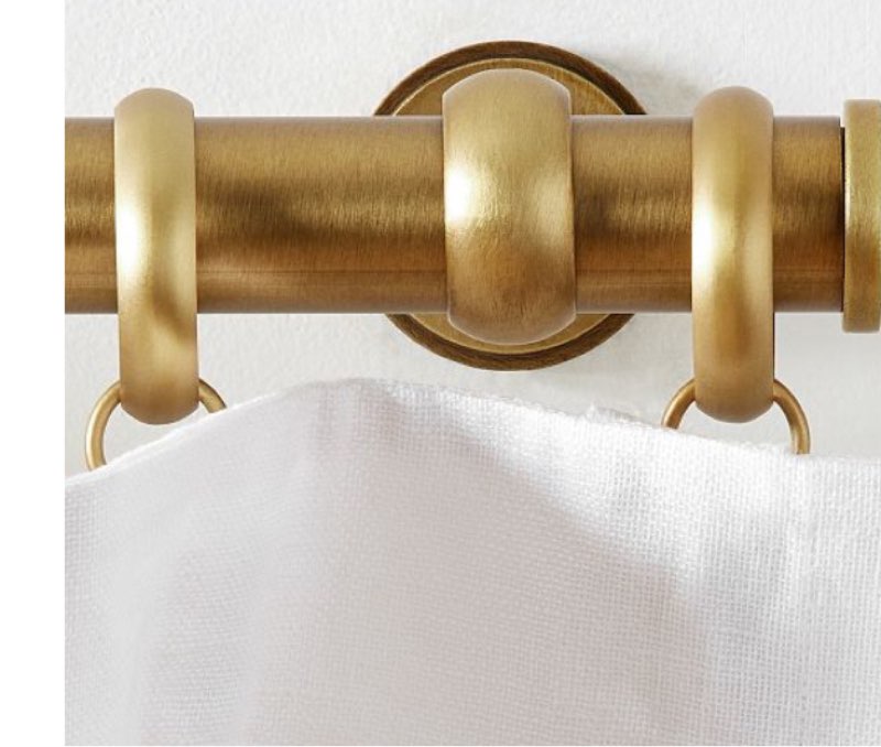 Pottery Barn Feather Weight Curtain Clip Rings Lg 1.25\"Diam S/7 Brass #9777 ((16 pcs))
