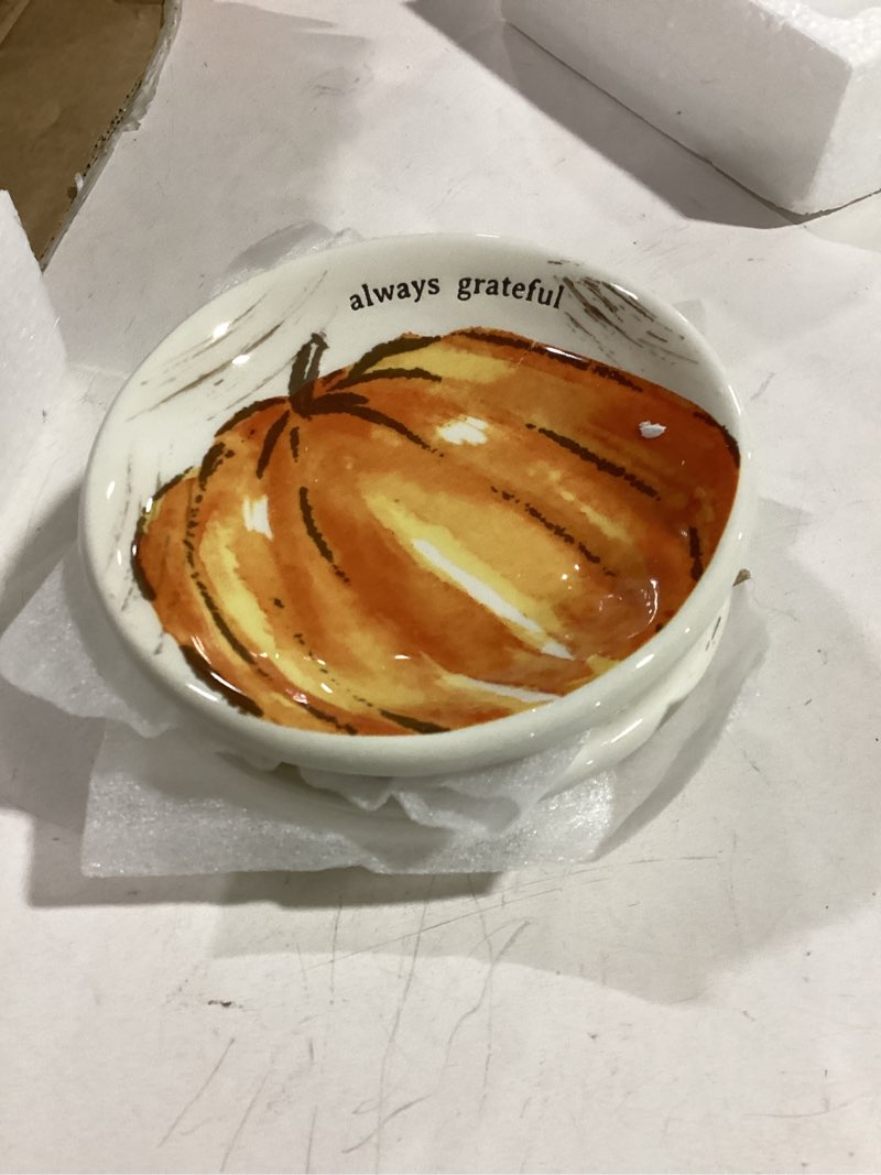 Mud Pie Harvest Dipping Dish Set, Orange Pumpkin, 4" Dia