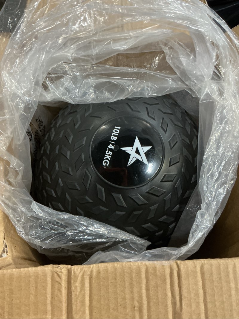 Condition photo showing New/Like New for yes4all slam balls, 10-40lb weighted ball weight, durable pvc sand filled workout dynamic slam ball for core strengthen black 10lbs