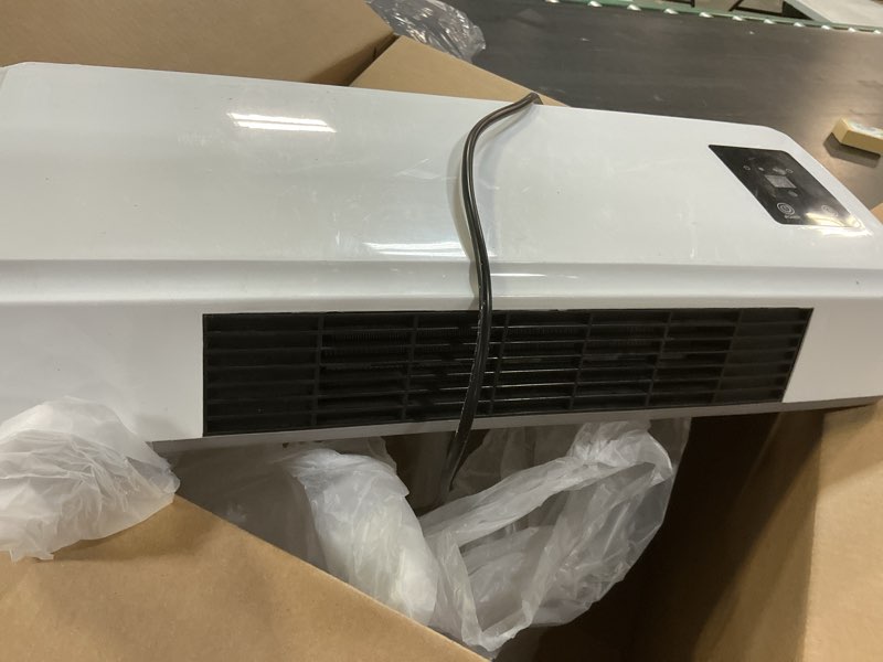 Condition photo showing As Is for 1500W Chicken Coop Heater for Winter, 2 Mode Wall-Mounted Chicken Coop Heater with Timer & Remote Control, 3S Fast Heating & Large LCD Display, Heat Warmer for Chickens, Ducks, Geese in Winter White