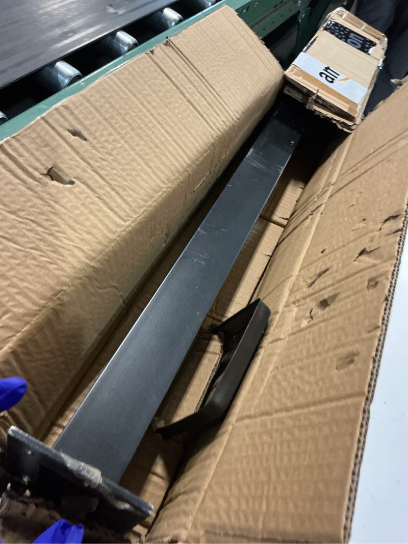Condition photo showing As Is for blika complete set 36" stair railing post kit(post 35"x2"x2"), black 25-35° angle drilled line post, invisible cable railing system kit include 3pack stair posts, 1/8" stainless cable(no handrail) 35"x2"x2" 3 stair posts