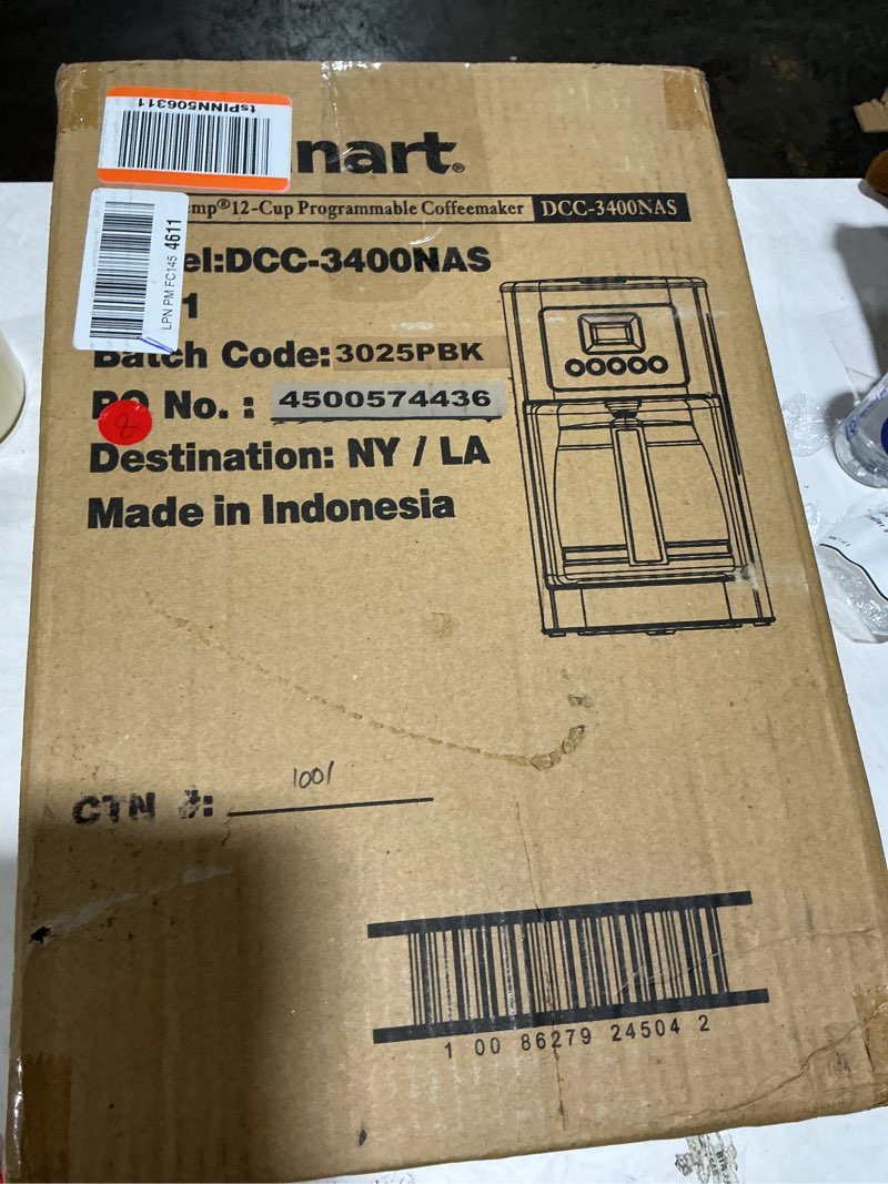 Condition photo showing Good Condition for Cuisinart 12-Cup Coffee Maker, Programmable PerfecTemp Thermal Carafe Coffee Machine with 1-4 Cup Setting, Brew Strength Control and Brew Pause, Stainless Steel, DCC-3400NAS, Silver
