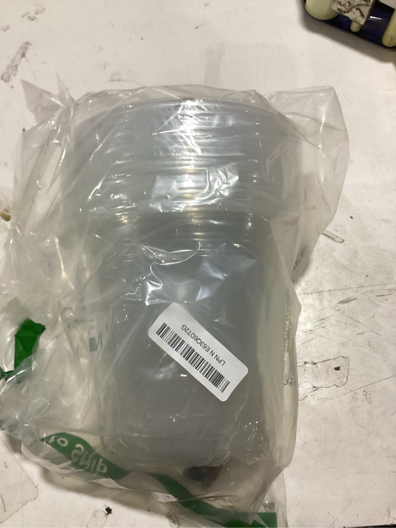 Condition photo showing Good Condition for 7 inch clear nursery pots for plants with sacuers 15 pack, plastic flower pots with drainage holes, variety pack seedlings garden pot for indoor outdoor (7 inch)