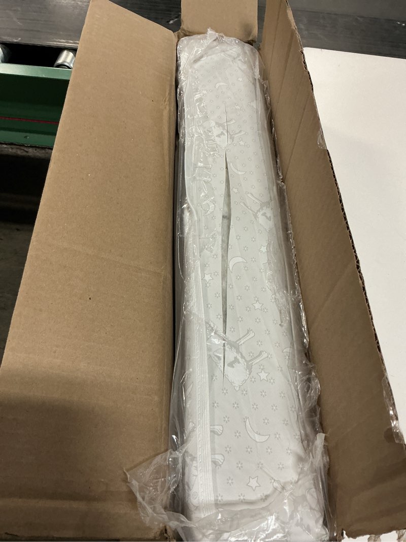 Condition photo showing As Is for Delta Children Serta SleepTrue Mini Crib Mattress, Premium Sustainably Sourced Fiber Core, Hypoallergenic & Waterproof Cover, Greenguard Gold Certified - Made in USA, White 38x24x4 Inch (Pack of 1) Mattress