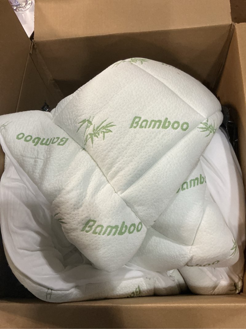 Condition photo showing As Is for Premium Viscose Made from Bamboo King Size Mattress Topper for Back Pain, 1200 GSM Quilted Fitted Extra Thick Mattress Pad,Pillow Top Mattress Cover with Deep Pocket Up to 21 Inches?78 * 80inch? White King