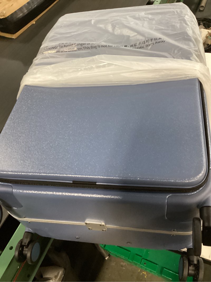 Condition photo showing Good Condition for mixi Large Checked Luggage with Cup Phone Holder and Charger Hard Shell Suitcases with Spinner Wheels, 26 Inch Sapphire Blue