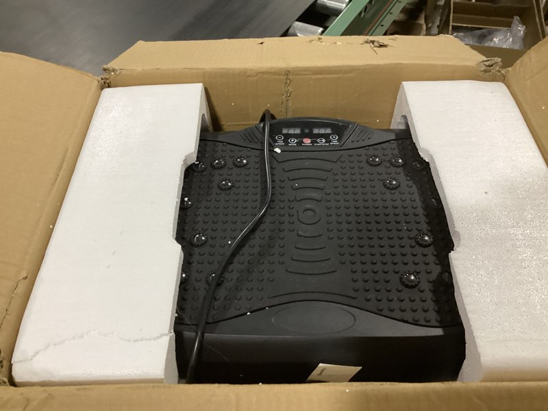 Condition photo showing Good Condition for vibration plate exercise machine - whole body workout vibration platform lymphatic drainage machine for weight loss home fitness with resistance bands remote black