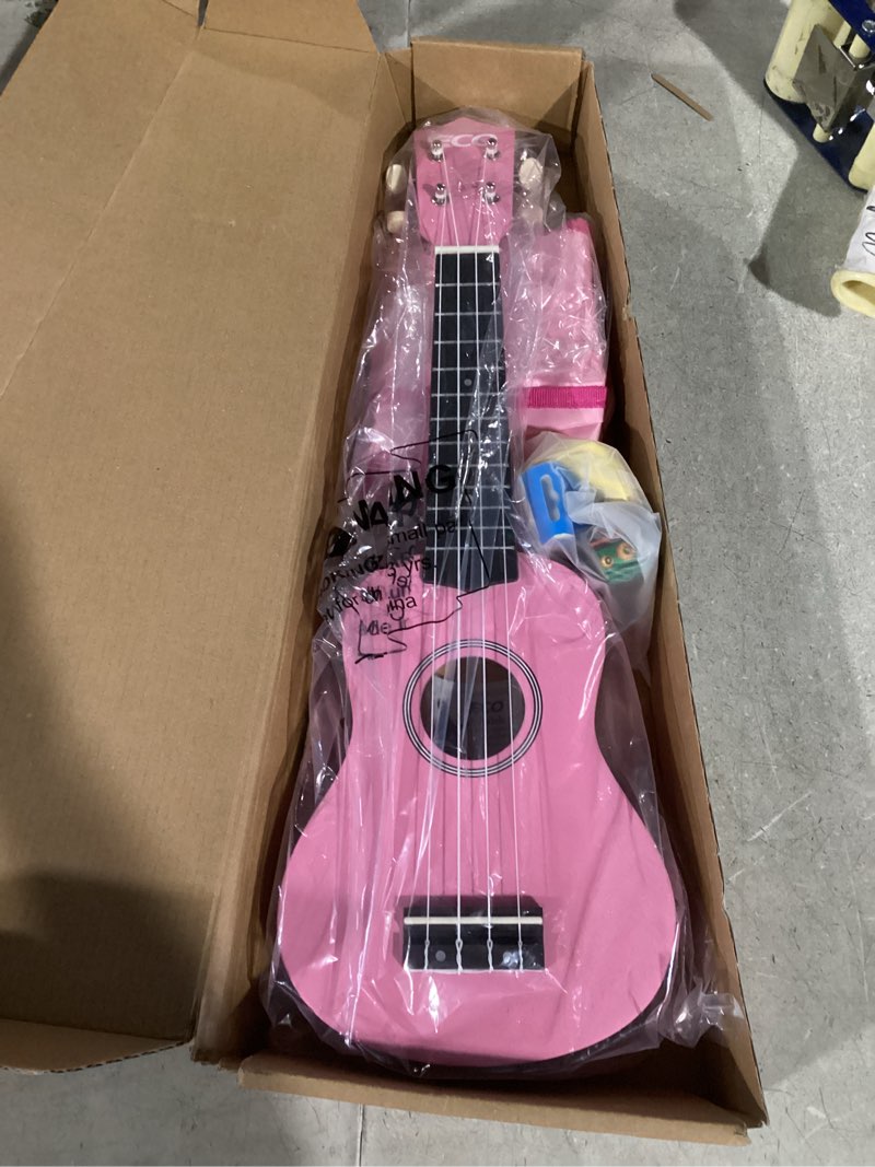 Condition photo showing Good Condition for trendy soprano saint patrick's day ukulele for beginners 21 inch hawaiian wood ukuleles for adult student starter four strings guitar (pink)