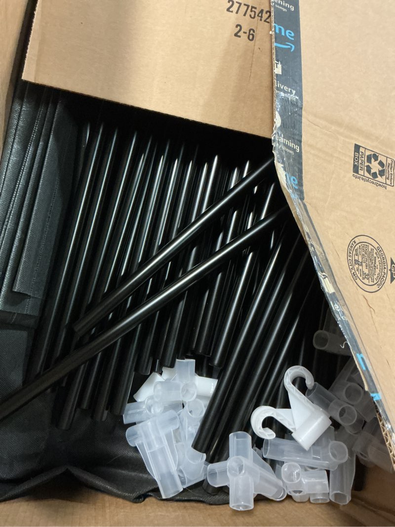 Condition photo showing As Is for 64.5" Closet Wardrobe, Portable Closet for Bedroom, Freestanding Clothes Rack with Non-Woven Fabric Cover, 5 Hanging Rods, 6 Storage Shelves, Clothes Storage Organizer, Black Black 64.5"W x 18"D x 67"H