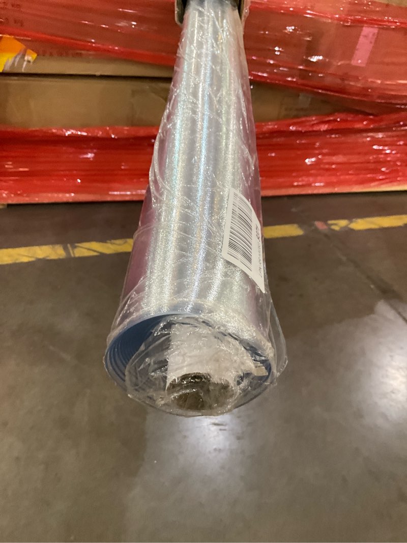 Condition photo showing As Is for Plastic Floor Mat for Home, 8' x 10' Waterproof Area Rug for Living Room, Non-Slip Area Rug for Dining Room, Office Laundry, Non-Slip Vinyl Floor Protector Play Mat for Kids Pet (Clear) 8' x 10' (Rectangular) Clear