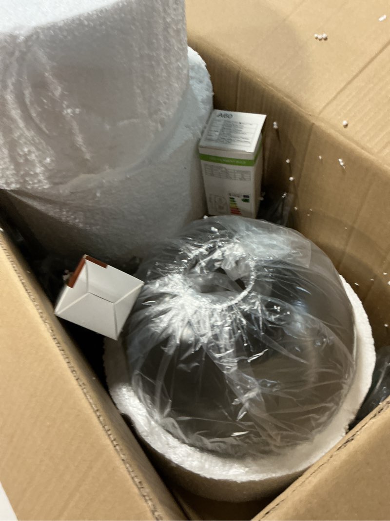 Condition photo showing Good Condition for gray green glass pendant light, 1 pack modern ceiling light fixture with 1 bulb, 4.92ft adjustable cord, lighting for kitchen island, dining room, living room, entryway(7.1inch) green 1pc seeded pendant light 7.1inch