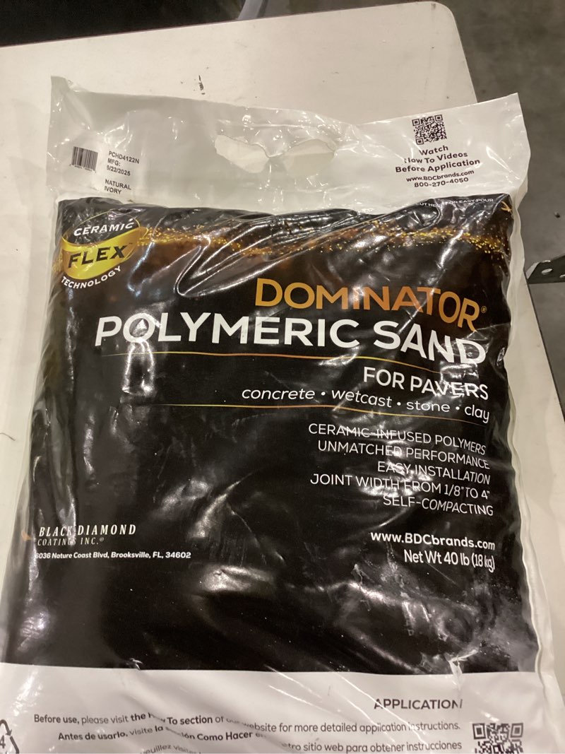 Condition photo showing New/Like New for 40 Pound Natural Ivory DOMINATOR Polymeric Sand with Revolutionary Ceramic Flex Technology for Stabilizing Paver Joints/Gaps, 1/8” up to 4”, Professional Grade Results