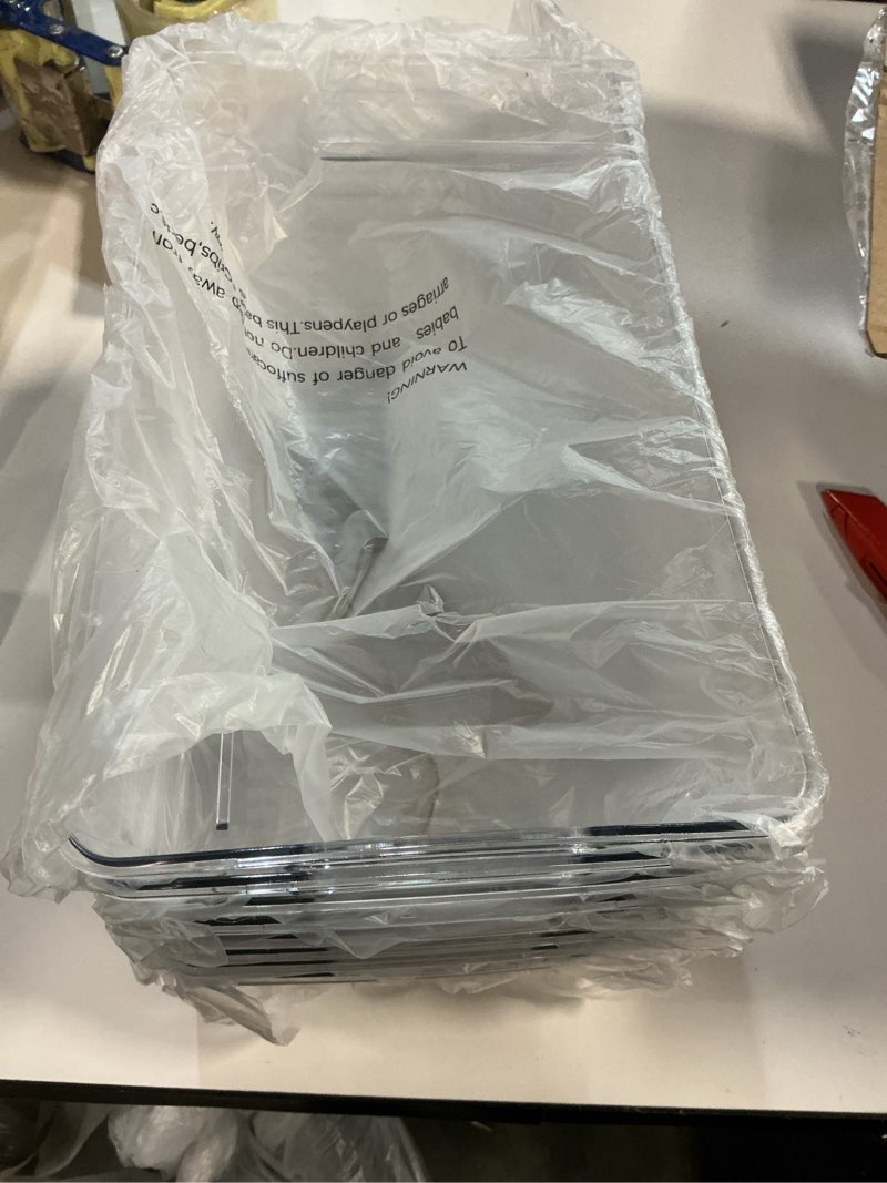 Condition photo showing New/Like New for Similar Vtopmart 2 Tier Bathroom Storage Organizer, 2 Pack Clear Under Sink Organizers Vanity Counter Container, Cabinet Drawers Bins, Pull-Out Organization with Track for Pantry, Kitchen Clear 2 Pack