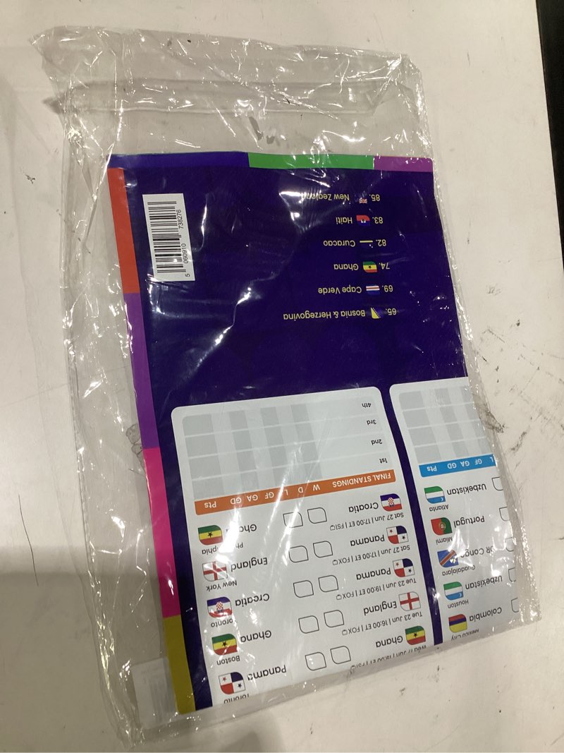 Condition photo showing Good Condition for 2026 world cup bracket poster 2026 | a1 size 2026 world cup soccer poster with us kick off times, fixtures, stadiums & host cities | world cup wall chart