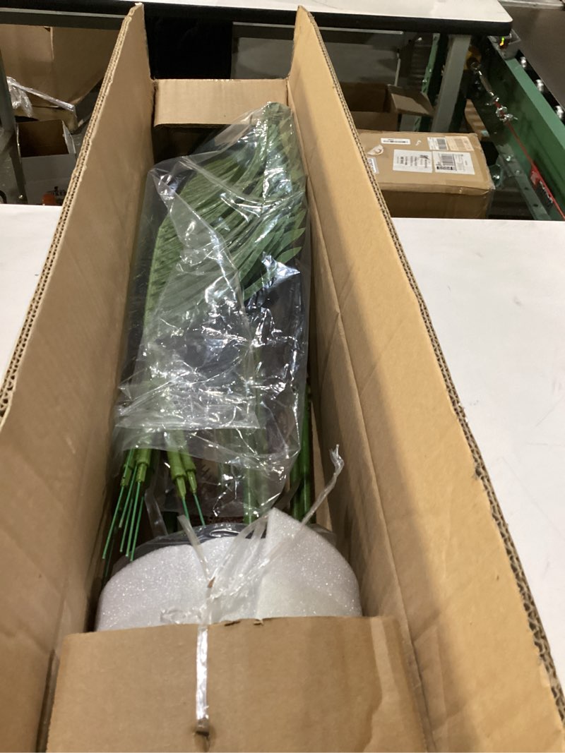 Condition photo showing Good Condition for Artificial Golden Cane Palm Tree 4 Feet Faux Plant for Home Decor Indoor Outdoor Faux Areca Palm Tree in Pot for Home Office Perfect Housewarming Gift with Adjustable Trunks 6in Palm Tree